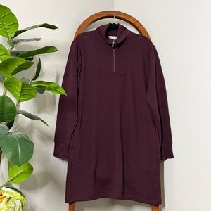 Athleta 1X Wine Cozy Karma 1/2 Zip Dress